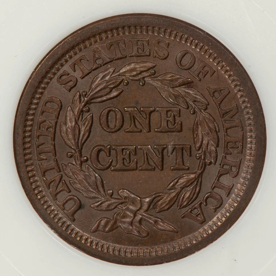 1847 1c Braided Hair Large Cent - PQ Brown - Original BU - Slab - VIDEO - B5185 - Image 4 of 4