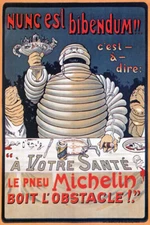 NUNC EST BIBENDUM LE PNEU MICHELIN BEST CAR TIRE  FRENCH VINTAGE POSTER REPRO