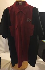 COCA COLA Really Cool Work ShIrt Delivery Red Black Patches Dickies Lg