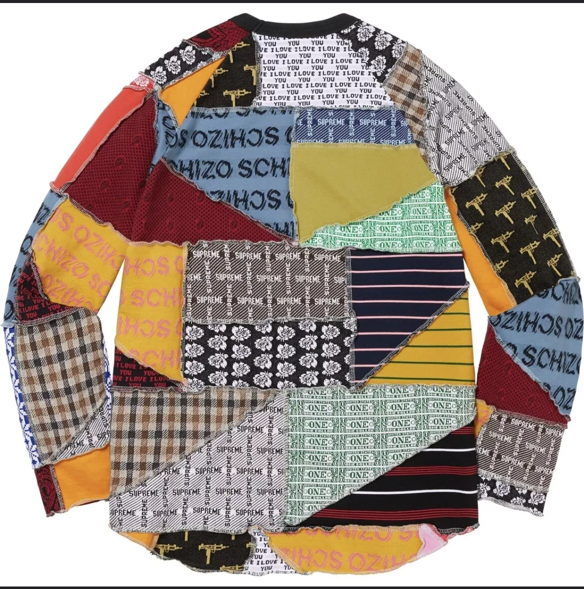 Supreme patchwork Jacquard L/S top