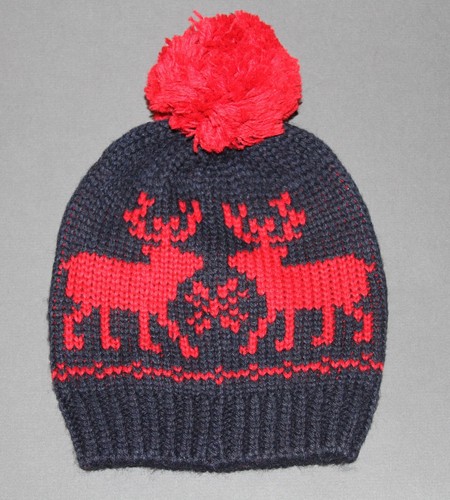 Sombrero gorro de invierno tejido vintage ABERCROMBIE & Fitch para mujer niña alce - Imagen 2 de 3