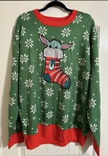 New Star Wars Din Grogu Ugly Christmas Sweater Sz.XL Holiday 2024 Force Disney