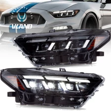 VLAND LED Projector Headlights For 2015-2017 18-2023 Ford Mustang GT Front Lamps