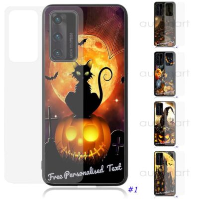 Personalised Text Glass Phone Case For Huawei Nova 3e/3i/5T Series - Halloween