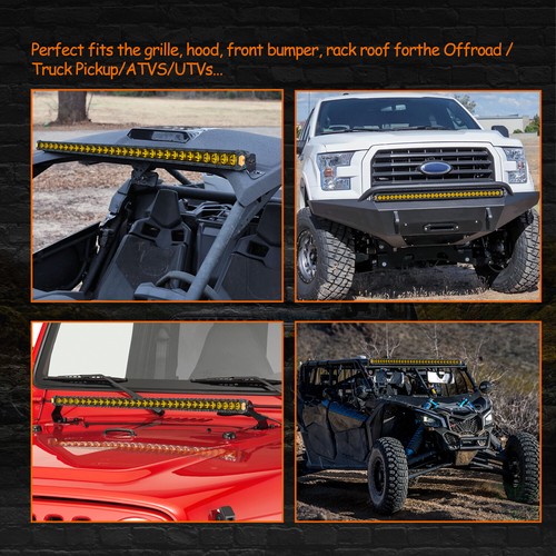 Slim For 2016+ Toyota Tacoma 30" Single Row LED Light Bar Combo 3000K+ DT Wiring - Picture 11 of 23