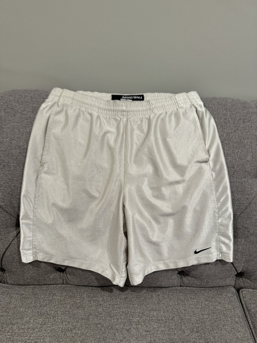 00s Nike Golf ツータックワイドショーツ y2k NIKE Y2K Shorts Silky Smooth L Glanz White Baggy 2000s
