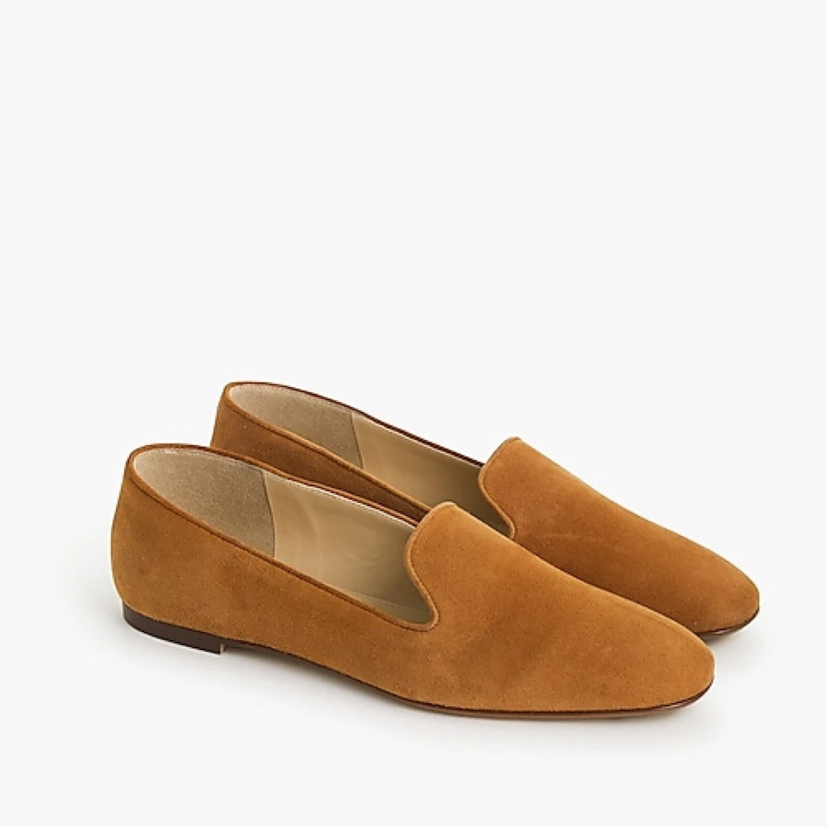 H5523 J. Crew Suede Smoking Slippers Flats Roasted Cider Size