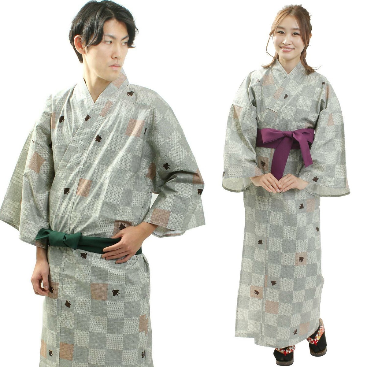Japanese Indoor Yukata and Obi Belt Set of 2 (Unisex) | eBay
