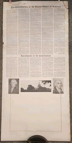 Grande calendario costituzione Banks College 1938 vintage - George Washington - Foto 2 di 4
