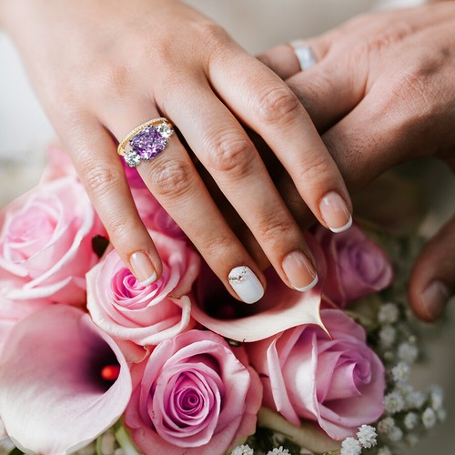 Samie Collection Half Eternity Ehering Band mit CZ in Vergoldung - Bild 6 von 10