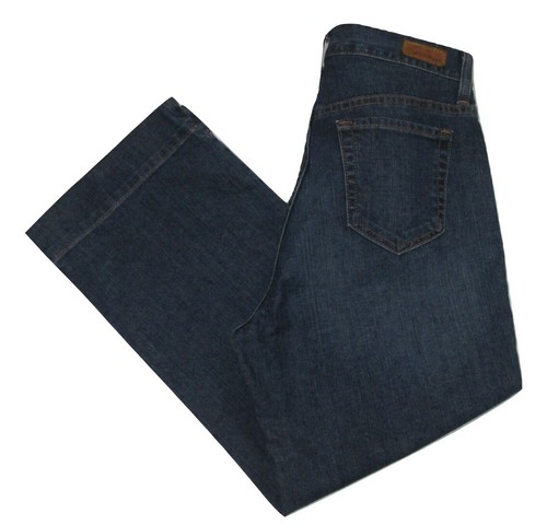 Eddie Bauer Crop Jeans Dark Denim Cotton Blend Zipper Fly Capri Women's Size 4 - Picture 3 of 3