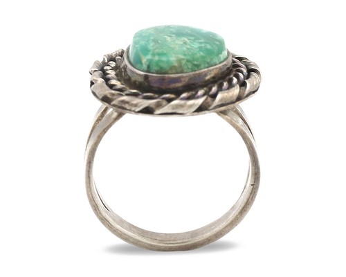 Navajo Ring .925 Silver Green Turquoise Native Artist C.1980's - Picture 3 of 9