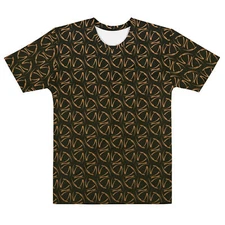 Golden Swish Painted Slice Pattern - Vintage Retro Graphic Tee Shirt
