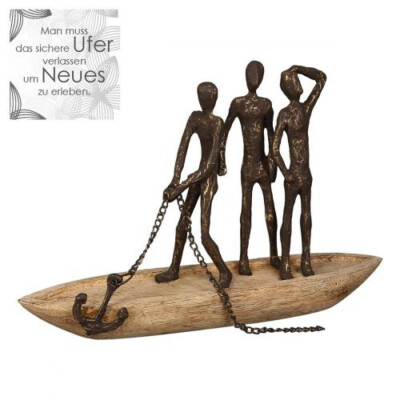 Casablanca Design Dekoobjekt ''Sail away'' Mangoholz/Alu 81220 Nordsee Ostsee