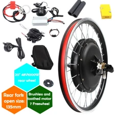 20inch eBike Electric Rear Wheel Hub Motor Bicycle Conversion Kit 1000W 48V New