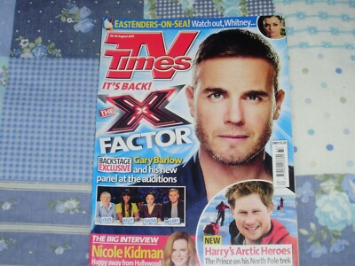 TVTIMES 20-26 AUGUST 2011 THE X FACTOR FRONT COVER EXCELLENT/NEAR MINT CONDITION