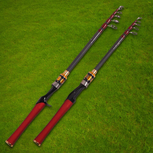 Telescopic Baitcasting Rod Carbon Fiber Fishing Pole for Bass Pike Carp Fishing