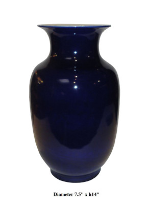 Handmade Chinese Simple Design Blue Color Porcelain Vase JZ341 | eBay