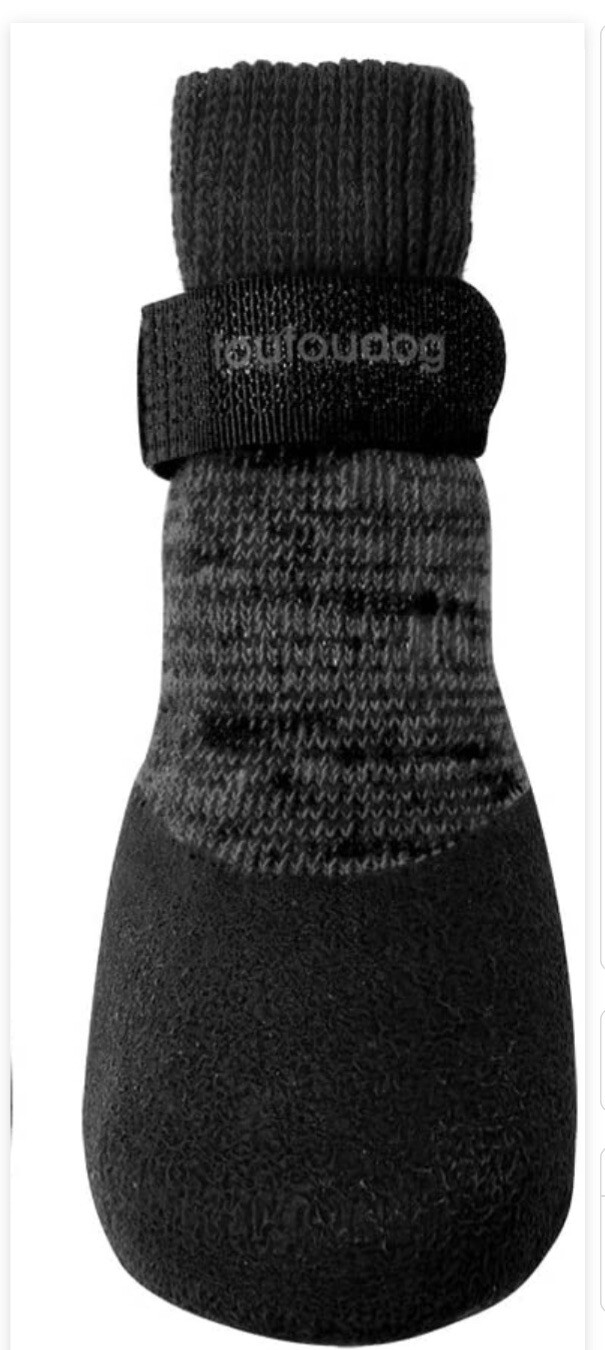 foufoudog Dog Paws Gripper Socks Rubber Dipped NonSkid Soles Size L/G