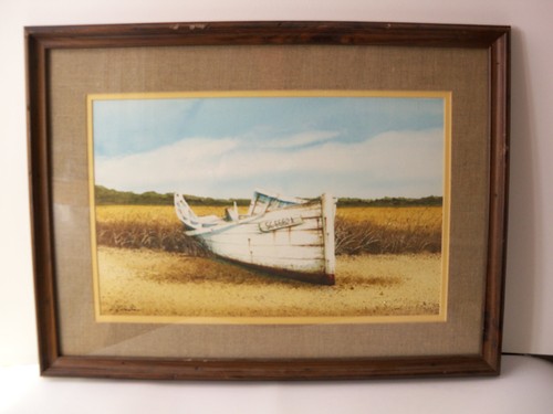Original Watercolor Painting by Stephen Sebastian South Carolina Beach Skiff - Picture 2 of 10
