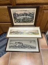Currier COLORED ETCHING Killarney Bavaria Frisingensis Heidenheim Reprint Frame
