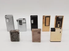 Vintage Lighter Lot Pocket Lighter Push Button.Bentley, Colibri, Ronson, Zaman +