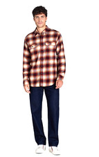 Men  s Size Large 42-44 George Flannel Button Down Long Sleeve Causal Shirt Plaid