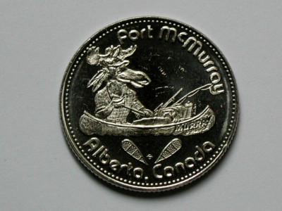 Fort McMurray AB CANADA 1978 Trade DOLLAR Token (WITH SNOWSHOES Variety ...