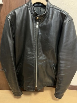 Used Langlitz Leathers Crescent Single Riders Jacket Size L Black 
