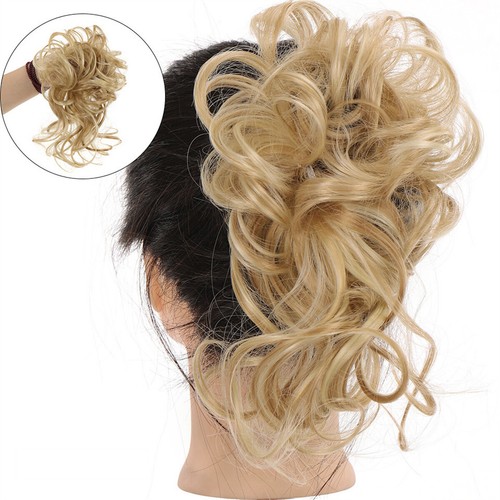 Natural Lady Curly Messy Bun Hair Piece Bobble Scrunchie Fake Hair Extensions - Picture 4 of 18