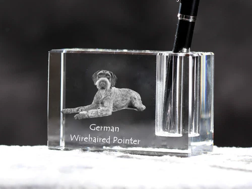 Deutsch Drahthaar - Stifthalter, Kristallorganizer mit Hundefoto, einzigartige S - Bild 4 von 6