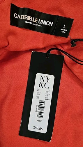 NWT Gabrielle Union New York Company Orange Dress Womens Sleeveless Size L - Picture 7 of 12