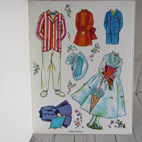Vintage Paper Dolls Mary Poppins Whitman 1964 ungeschnitten unbenutzt Walt Disney 4 Figuren - Bild 3 von 4