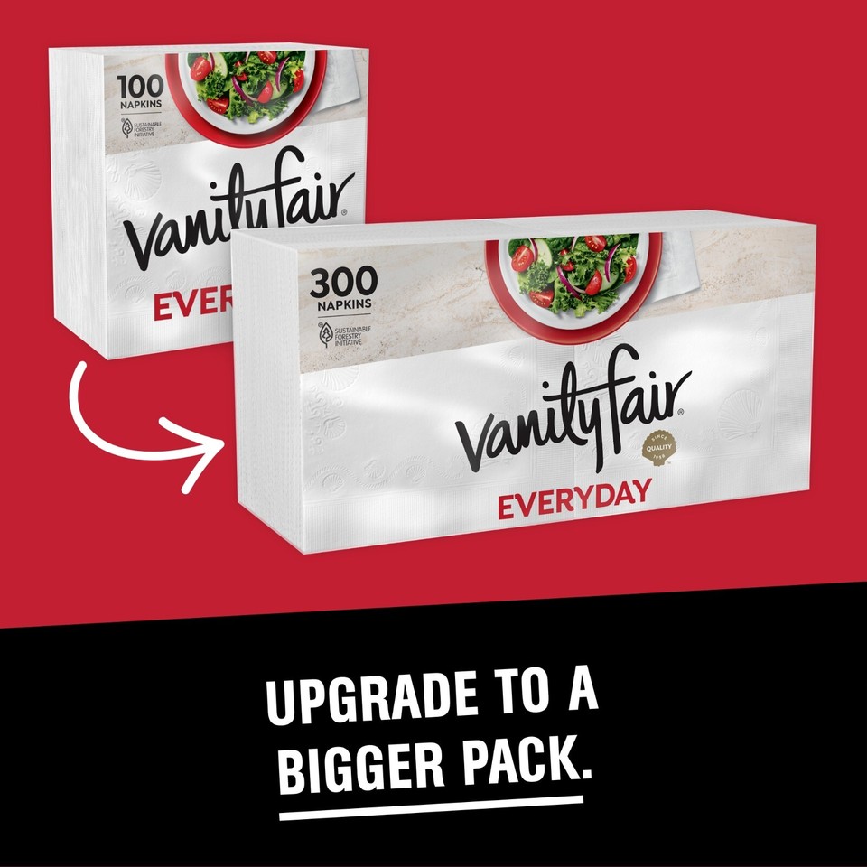 Vanity Fair Everyday Paper Napkins, 100 Count Soft And Smooth