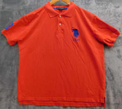 US POLO ASSN Shirt USPA Men's XL Embroidered Red Polo Short Sleeve Big Pony