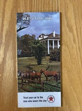 Texaco Map Kentucky Louisville Lexington Bowling Green 1966 Gas Oil Advertising