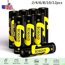 Scigold 18650 Lithium Batteries,3500mAh 18650 Li-ion Rechargeable 3.6V（2- 12pcs)