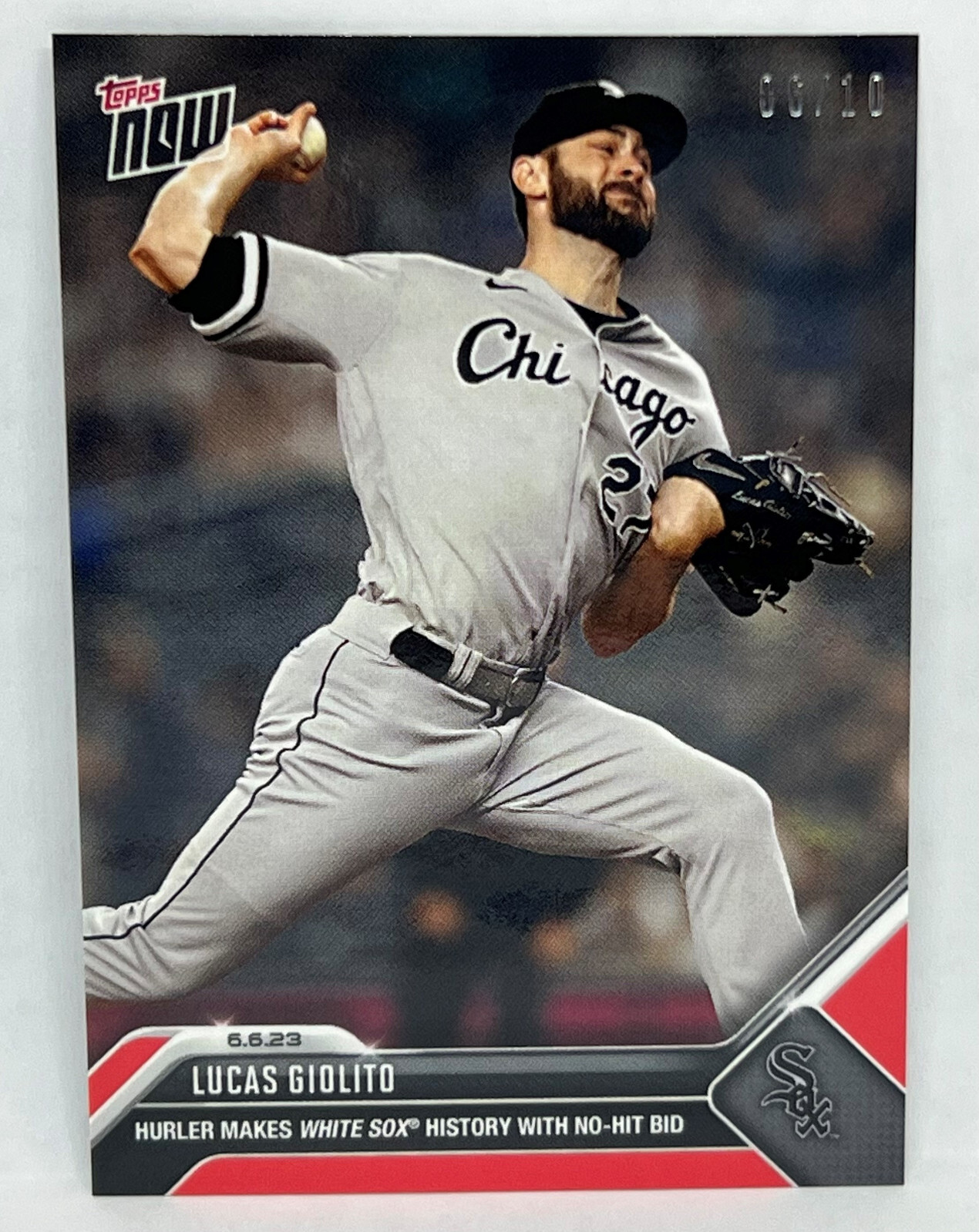 2023 Topps Now #397 Lucas Giolito Chicago White Sox RED Parallel 06/10