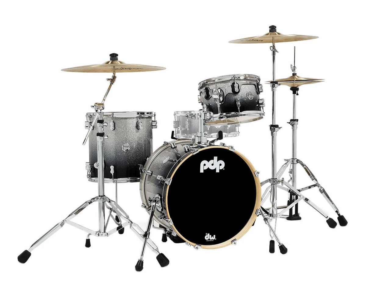 Used PDP Concept Maple 3 Piece Bop Shell Pack Silver to Black