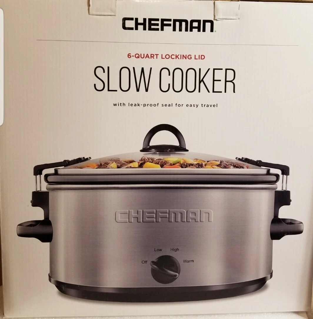 CHEFMAN 6 QT LOCKING LID SLOW COOKER BRAND NEW SEALED BOX