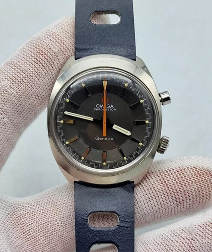 VINTAGE 1969 OMEGA CHRONOSTOP GREY DIAL CAL:920 HANDAUFZUG HERREN UHR / R080