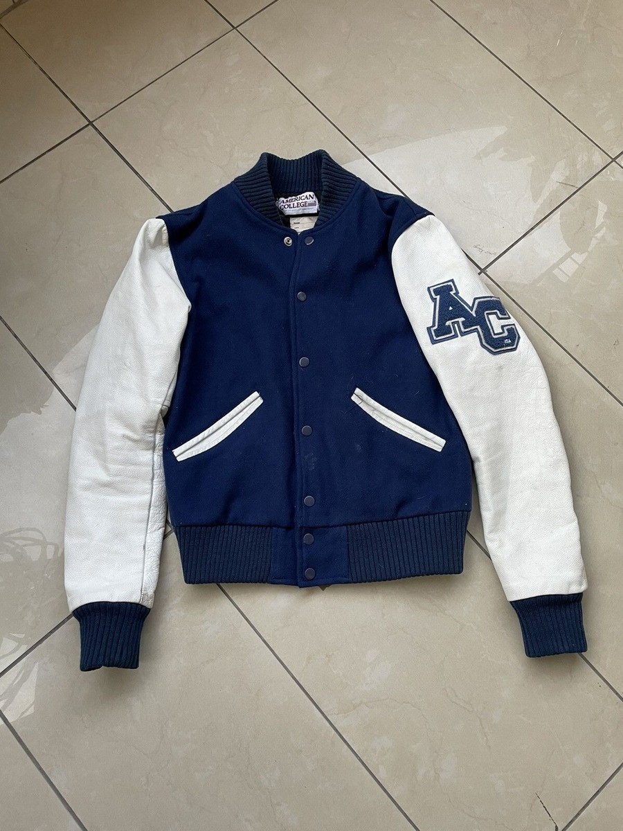Blouson Teddy American College Jackets Uk Varsity Jacket Navy