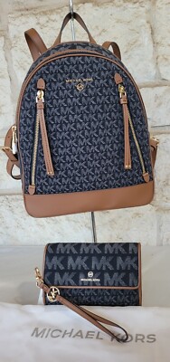 NEW Michael Kors Brooklyn Backpack Medium + Wallet SET Denim  display picture 1
