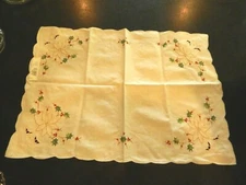 C & F ENTERPRISES CHRISTMAS EMBROIDERED Lrg Dinner Napkin / Placemat NEW w/ Tag