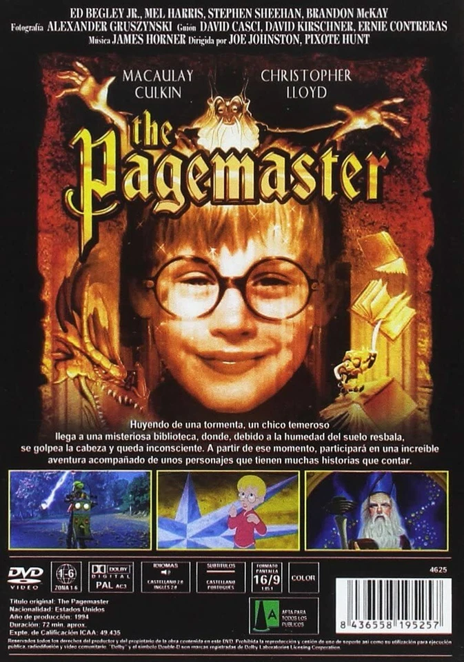 THE PAGEMASTER *1994 / Macaulay Culkin* NEW Region Free 0 DVD - Image 2 of 2