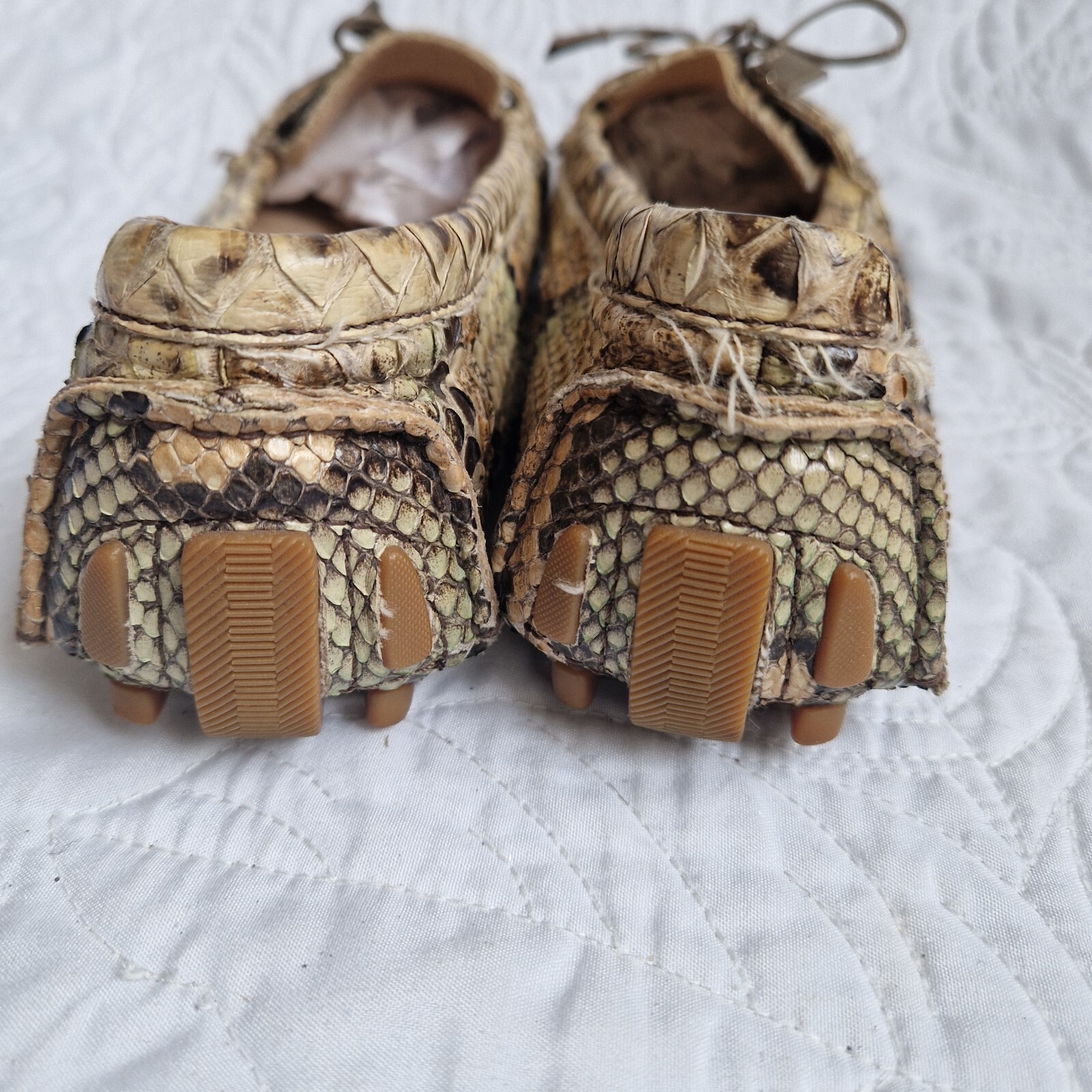 Bally python snakeskin driving shoe moccasins. Si… - image 4