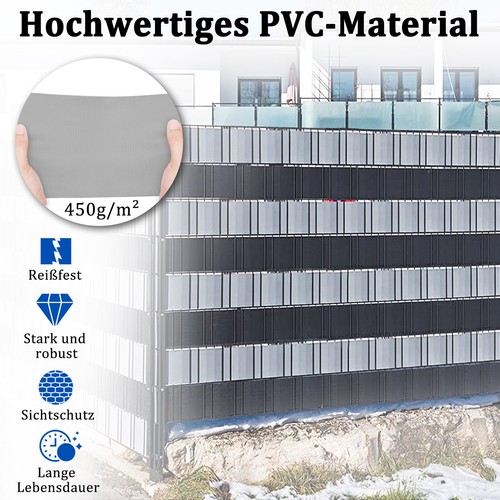 PVC Sichtschutz Streifen Sichtschutzfolie Doppelstabmatten Zaun Stabmattenzaun - Bild 3 von 24