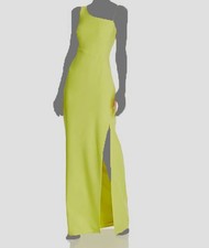 Laundry by Shelli Segal Women's Yellow Sleeveless Luxe Crepe Gown Dress Size 0