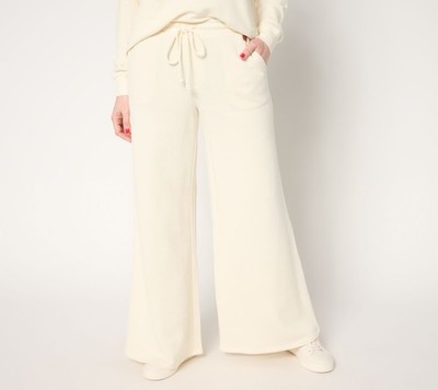 Peace Love World Women's Pants Sz XL Boheme French Terry Monica White A687196