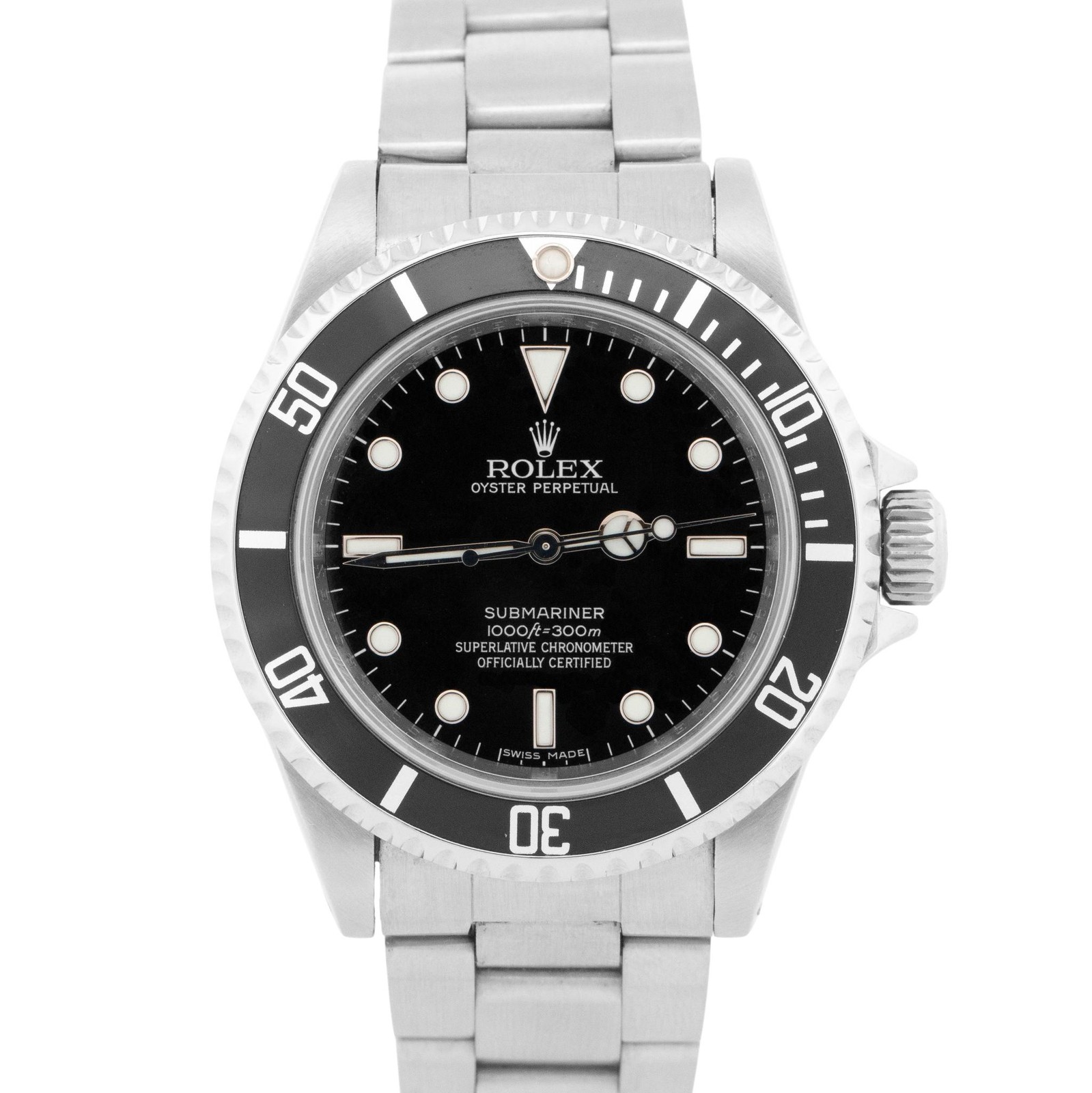 Rolex Submariner No-Date Black 4-LINE REHAUT Stainless 40mm 14060M Watch BOX